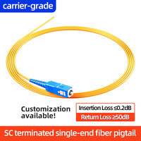 Engineering Telecommunication Grade Fiber Optic Patch Cord PVC Sheath Single Mode Single Core Pigtail Fiber Optic Cable SC/LC/FC