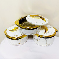 Ensemble de 3 casseroles isothermes Jumbo 1,5L 2L 2,5L, bol de service rond classique à double paroi, pour le Ramadan musulman, l'iftar, les fêtes africaines