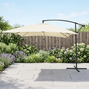 Ombrellone da Giardino Moderno 3x2m Color Ecru con Telaio in Alluminio e Materiale in Poliestere Pieghevole per Uso Esterno e Piscina - Product Image 3