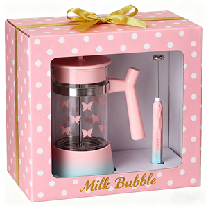 Cafetera de <span class=keywords><strong>prensa</strong></span> <span class=keywords><strong>francesa</strong></span> negra de vidrio de borosilicato de alto calor de 350ML y 12oz para té y <span class=keywords><strong>leche</strong></span> espumada - Product Image 6