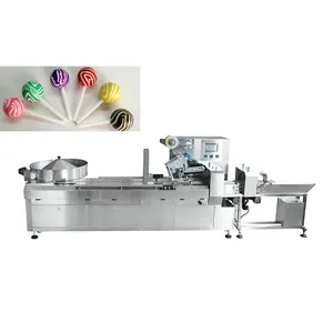 High Speed Auto Feed Automatic Servo Motor Horizontal Pillow Flow Lollipop Candy Wrapping Packing Machine