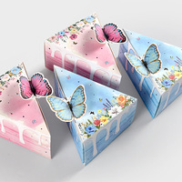Boîtes rigides en carton ondulé arrondies et détachables, écologiques, en forme de gâteau, pour bonbons, pour la décoration de fête de naissance