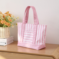 Sac fourre-tout rayé brodé personnalisé, grande capacité, pour femme, portable, pour le shopping, la plage et les activités de plein air, vente en gros