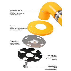 Pegangan tangan kelas atas besi tempa pegangan tangan untuk langkah-langkah luar ruangan pagar tangga logam cocok teras beton hitam - Product Image 3