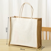 Sac en jute écologique imprimé de logo personnalisé Sac à provisions en lin enduit personnalisé Sac à main Sac de plage