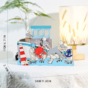 Navi nautiche decorazione in legno mediterraneo tema marinaro decorazione spiaggia vita mare stelle marine decorazioni per la casa - Product Image 5