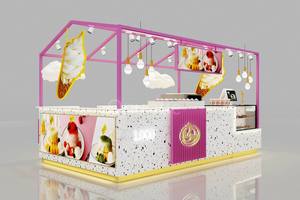 Diseño de Quiosco de Café de Lujo para Centros Comerciales, Exhibición Completa con Iluminación LED, Fabricada en Aluminio, Hierro, Metal y MDF - Product Image 2