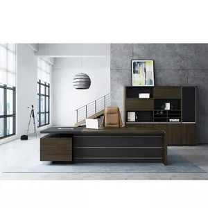 Meja furnitur mewah modern eksekutif kayu solid kualitas tinggi meja kantor berbentuk l eksekutif kualitas tinggi