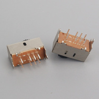 Interrupteur à glissière SS23E01G4 SPDT DIP traversant, horizontal, à 6 broches PC, 3A 250V, interrupteur coulissant Defond