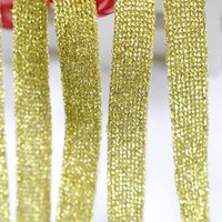 1CM- 2.5 CM Or Argent Lurex Bande élastique pour vêtement Bande élastique personnalisée