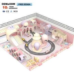 Aire de jeux intérieure en forme de château bleu et rose, labyrinthe pour enfants, équipement de parc d'aventure pour aire de jeux intérieure - Product Image 6