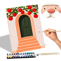 Kit de Peinture par Numéros sur Toile, Art Mural, Lot de 6 Mini Peintures : Porte Grecque, Pommier, Jardin Méditerranéen, Décoration Intérieure, Dropshipping, Vente en Gros