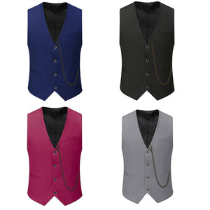 Chaleco de Traje Slim Fit para Hombre, Estilo Gatsby de los Años 20, Informal, para Banquetes, Antiarrugas, con Dobladillo Redondo, Tallas S-6XL - Product Image 1