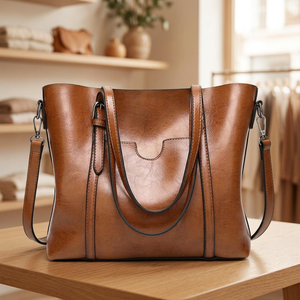 Bolsos de Mano Casuales de Cuero Genuino para Mujer, Impermeables y Ligeros, con Dos Asas, para el Día de San Valentín, Suministro Directo de Fábrica - Product Image 1