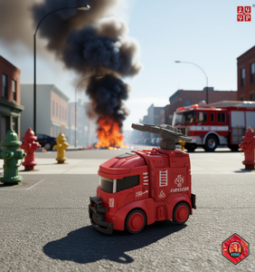 Camión de bomberos Sytop, juguete de fricción para niños, juego de vehículos de emergencia, color rojo - Product Image 2