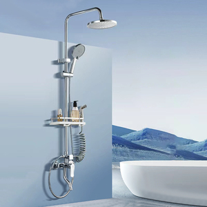 Juego de Ducha de Cobre Puro, Montado en la Pared del Baño, con Estante de Almacenamiento, Decoración Personalizada para el Hogar, Directo de Fábrica - Product Image 3
