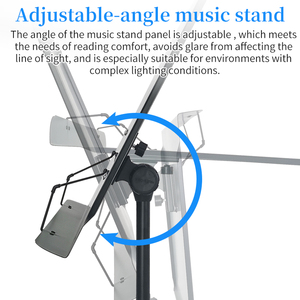 Support de partition réglable en hauteur, grand format, <span class=keywords><strong>pour</strong></span> guitare et <span class=keywords><strong>violon</strong></span>, avec loupe intégrée, accessoire de support de partition non perforé - Product Image 6