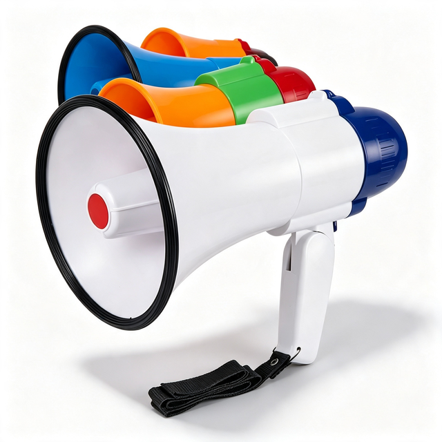 Portable Lightweight Megaphone 730 Meters Range Adjustable Volume Sports Outdoor Loudspeaker for Basketball Football
