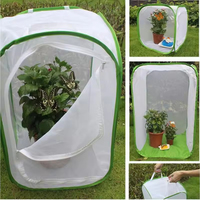 Cage à insectes en plastique pliable pour l'élevage d'oiseaux, de papillons, de mantes, avec grille d'habitat en maille, filet de cocon, accessoires solides