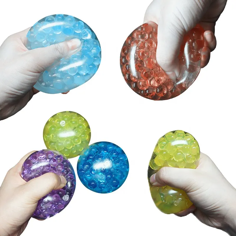 Bola multicolorida para aliviar o estresse, bolas de gel de esguichar, brinquedo com espremer e estresse