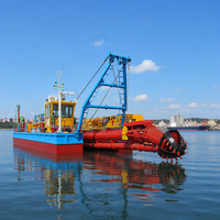 Mesin Pemotong Pasir Diesel Cutter Suction Dredger 500m³/jam, Kedalaman Kerja 8m, Kepala Pemotong untuk Saluran Sungai