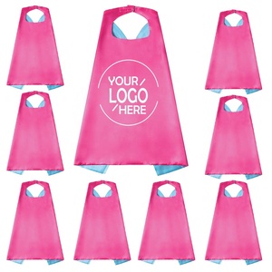 Gran oferta Rosa doble capa Velcro juego de rol niños adultos superhéroe capa festiva fantasía disfraz superhéroe conjunto - Product Image 1