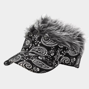 Casquette à visière amusante pour hommes avec perruque imprimée Polynésie pour le sport, le cyclisme, les voyages, les fêtes et l'extérieur – Vente en gros - Product Image 4