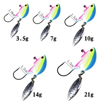 Leurre souple en forme de poisson lumineux avec tête plombée et lame rotative pour la pêche au saumon, au brochet et aux poissons d'eau douce en lac et en rivière
