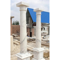 QUYANG décoratif extérieur maison bâtiment sculpture à la main colonne de marbre naturel pierre capitale colonnes de pilier romain