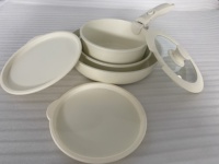 Batterie de cuisine antiadhésive en aluminium forgé applicable pour cuisinière à induction de conception classique avec poignée détachable