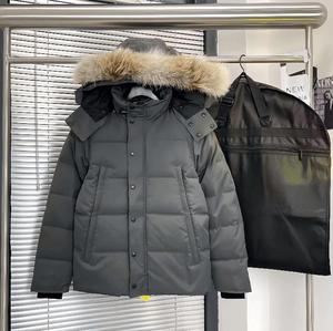 Giacca Invernale da Uomo in Piuma d'Oca Stile Classico di Alta Qualità, Calda, Antivento, con Vera Pelliccia di Coyote, Parka Canadese - Product Image 2