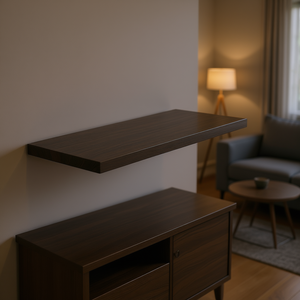 Estante Moderno de Madera 38x140x2.5 Cm Blanco Brillante Para Armarios de Salón - Product Image 2