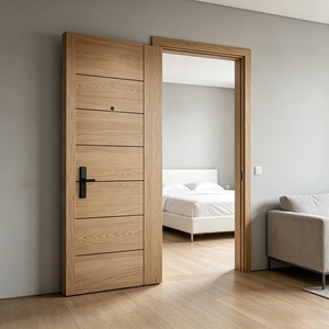 Puertas de Polímero y Madera Sólida de Lujo, Puerta Batiente de Alta Gama con Núcleo Sólido, Puerta de Entrada de Madera con Diseño Insonorizado para Villas, Hoteles y Escuelas - Product Image 4