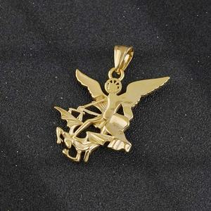 Pendentif en acier inoxydable Saint-Michel Archange, charme de protection bouclier saint, pendentif orthodoxe russe - Product Image 5