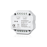 Gradateur LED WiFi S1-B(WT) 240V 1CH RF2.4G Push Tuya, interrupteur gradateur certifié ROHS, charge maximale 360W
