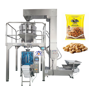 Machine d'emballage automatique à faible coût pour noix, gâteaux <span class=keywords><strong>de</strong></span> riz, bonbons, céréales, graines, snacks, aliments soufflés et chips, avec remplissage par poids et <span class=keywords><strong>film</strong></span> aluminium - Product Image 1