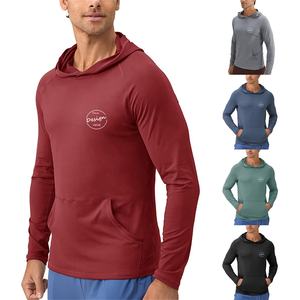 Tissu spandex en polyester personnalisé haute élasticité Raglan Vêtements de sport imprimés à manches longues T-shirt à capuche Slim Fit pour homme - Product Image 5