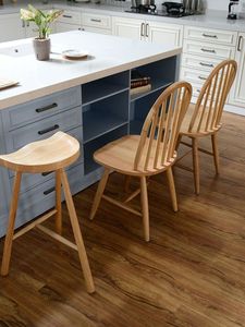 Ensemble de 2 chaises de salle à manger en bois <span class=keywords><strong>Giantex</strong></span>, pieds en bois massif Windsor, dossier haut, barres transversales en forme de H, style vintage campagnard - Product Image 4