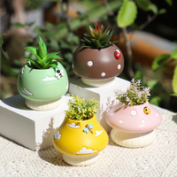 Joli pot à fleurs champignon aux formes variées, pot à succulentes en résine, artisanat fantaisie pour la maison, le jardin, le bureau, la décoration d'étagère, cadeau sur le thème de la forêt
