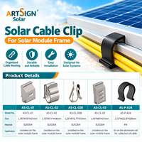 Artsign |   Clips de fixation pour câbles solaires photovoltaïques SUS304 et pinces de gestion de câbles PA pour cadre de panneau solaire et rail de montage en aluminium