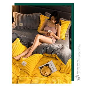 Wholesale New Cross-Border 400gsm Magic Milk <strong>Fleece</strong> Solid Quilted Breathable <strong>Duvet</strong> <strong>Cover</strong> for Home Hotel - Product Image 5