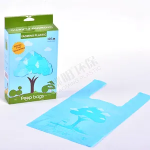 Yaoming plastic scoop bags with easy-to-tie handles