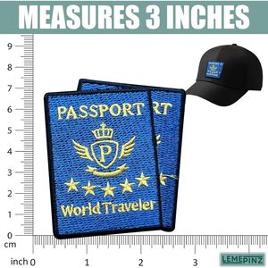 Parche Bordado Personalizado para Pasaporte de 3 Pulgadas, Termoadhesivo o para Coser, Aplique de Tela para Bolsos, Diseño de Viajero Mundial - Product Image 3