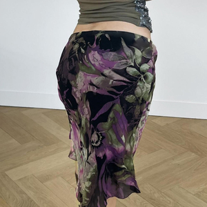 Jupe mi-longue Y2K ombrée effet dégradé pour femme, taille basse en maille tricotée, idéale pour les sorties estivales et les soirées – Grande vente estivale - Product Image 5