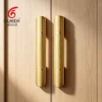 Poignées de porte cylindriques martelées en or brillant de luxe pour hôtel, villa, entrée, grande poignée de porte en bois et verre