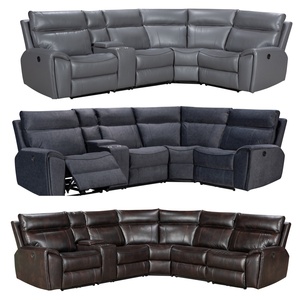 Sofá Seccional Reclinable <span class=keywords><strong>El</strong></span>éctrico Moderno de Esquina al por Mayor con Consola, Tela Refrigerante, Masaje, Asientos de Cine de Madera para <span class=keywords><strong>el</strong></span> Hogar - Product Image 2