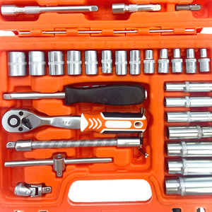 Boîtes <span class=keywords><strong>à</strong></span> <span class=keywords><strong>outils</strong></span> combinées orange <span class=keywords><strong>à</strong></span> 72 dents Ensemble de 53 pièces <span class=keywords><strong>à</strong></span> cliquet poli Autres <span class=keywords><strong>outils</strong></span> <span class=keywords><strong>à</strong></span> main du mécanicien Mallette rigide OEM personnalisable - Product Image 4