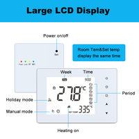 Termostato Inalámbrico RF 868 MHz/433 MHz Programable para Caldera de Gas, Control de Temperatura por RF con Batería, Compatible con Alice y Google Home