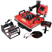Machine de transfert de chaleur multifonctionnelle 5-en-1 avec garantie d'un an pour tasses, casquettes, assiettes, t-shirts et impression de logos DIY