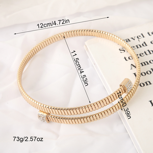 Nouvel ensemble collier ras-du-cou et bracelet <span class=keywords><strong>Eden</strong></span> Bouquet en alliage plaqué or 18 carats, anti-ternissement, avec zircon, style gypsy, idéal pour le bureau, les occasions professionnelles ou les mariages - Product Image 2
